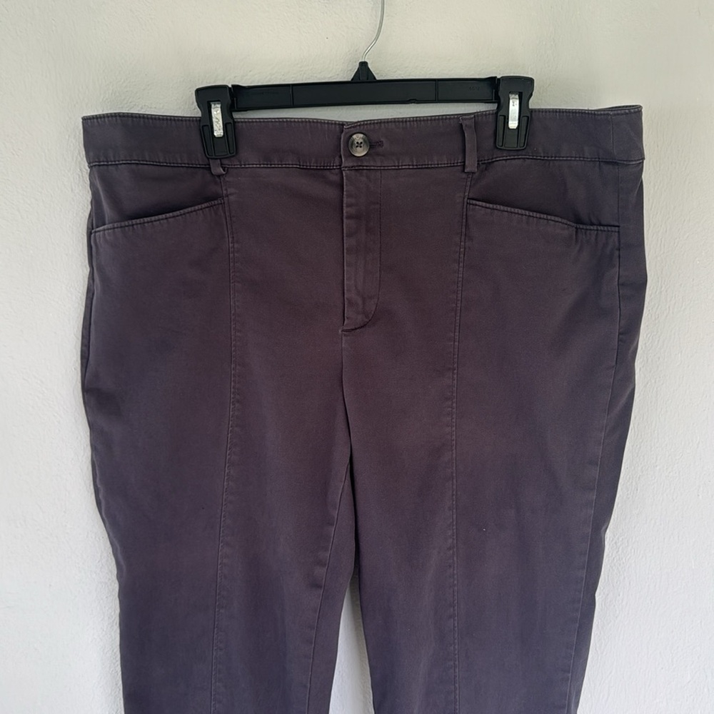 LOFT gray high rise cotton stretch skinny ankle pants size 16 - Picture 3 of 12